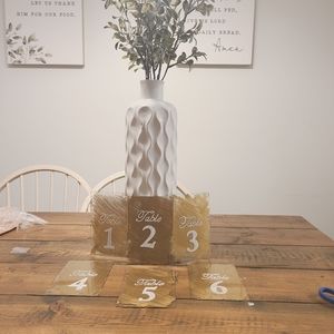 Wedding table number pieces
